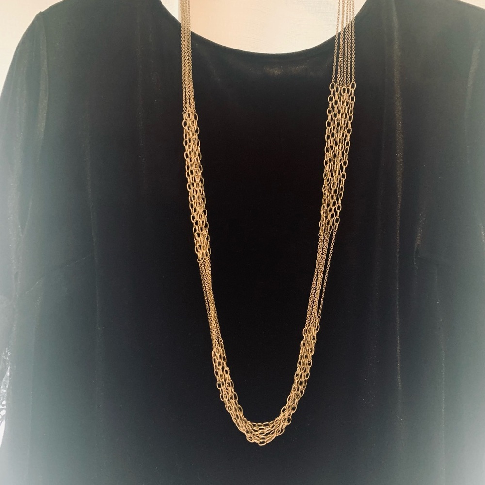 Fun Multi-chained Gold Toned Link Necklace